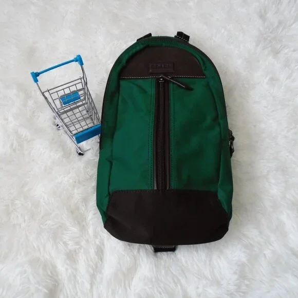 Coach Men Varick Sling Backpack Green F70692 - Picture 3 of 15